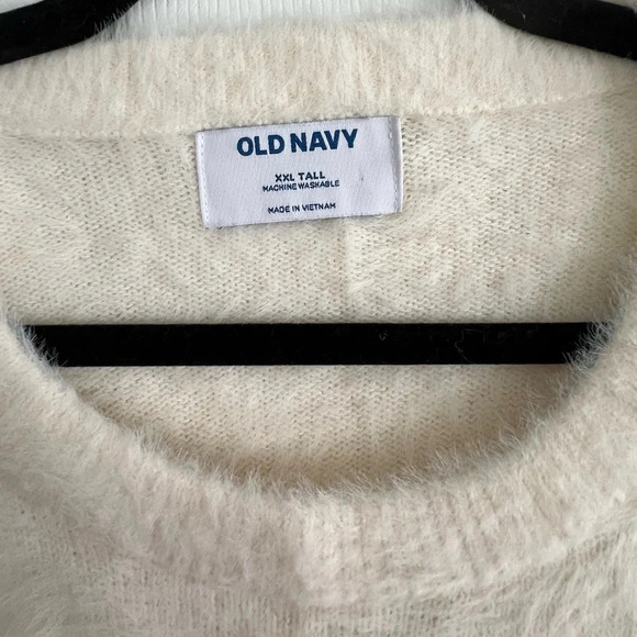 Old Navy Eyelash Sweater, Size XXLT, Crème - Picture 4 of 6